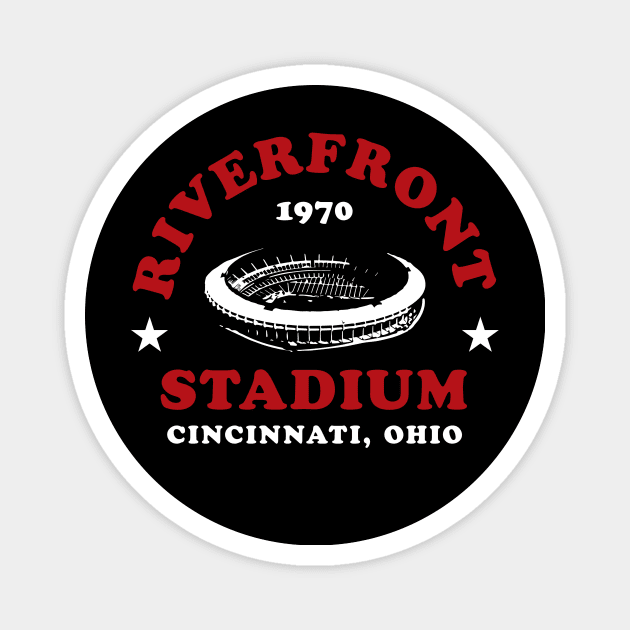 Riverfront Stadium 1970 Cincinnati Reds Ohio Magnet by fatdesigner